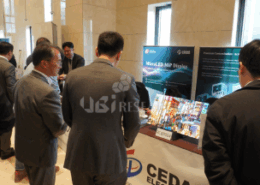 Attendees exploring the latest Micro LED and OLED ecosystem technologies at the Display Korea 2026 exhibition booths.