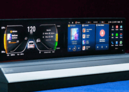 Hyundai Mobis' QL display showcasing the integration of Quantum Dot and Mini-LED technologies for next-generation automotive interiors.