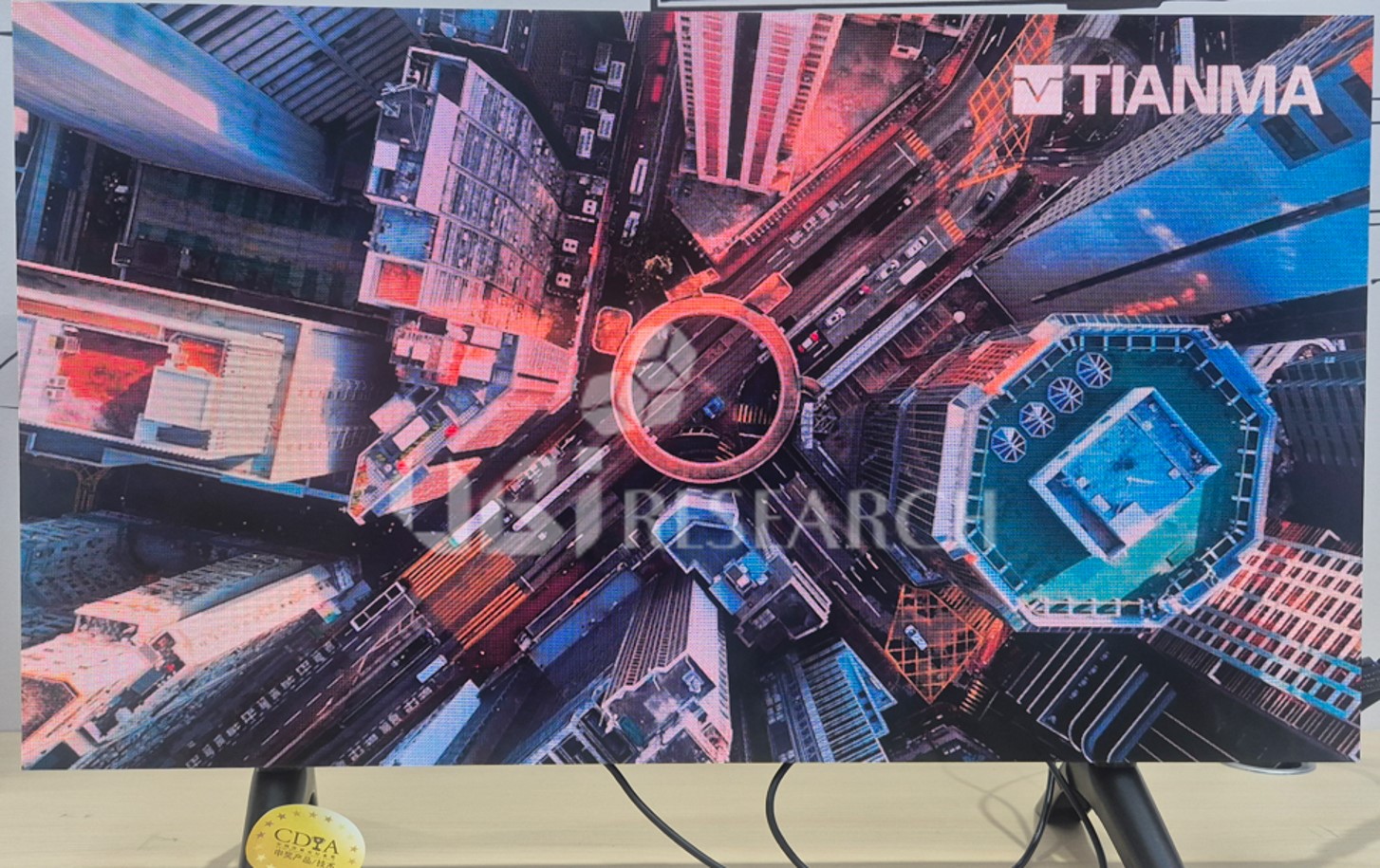 The 27-inch seamless tiling Micro-LED display with a tiling gap of less than 20μm, revealed at ICDT 2026