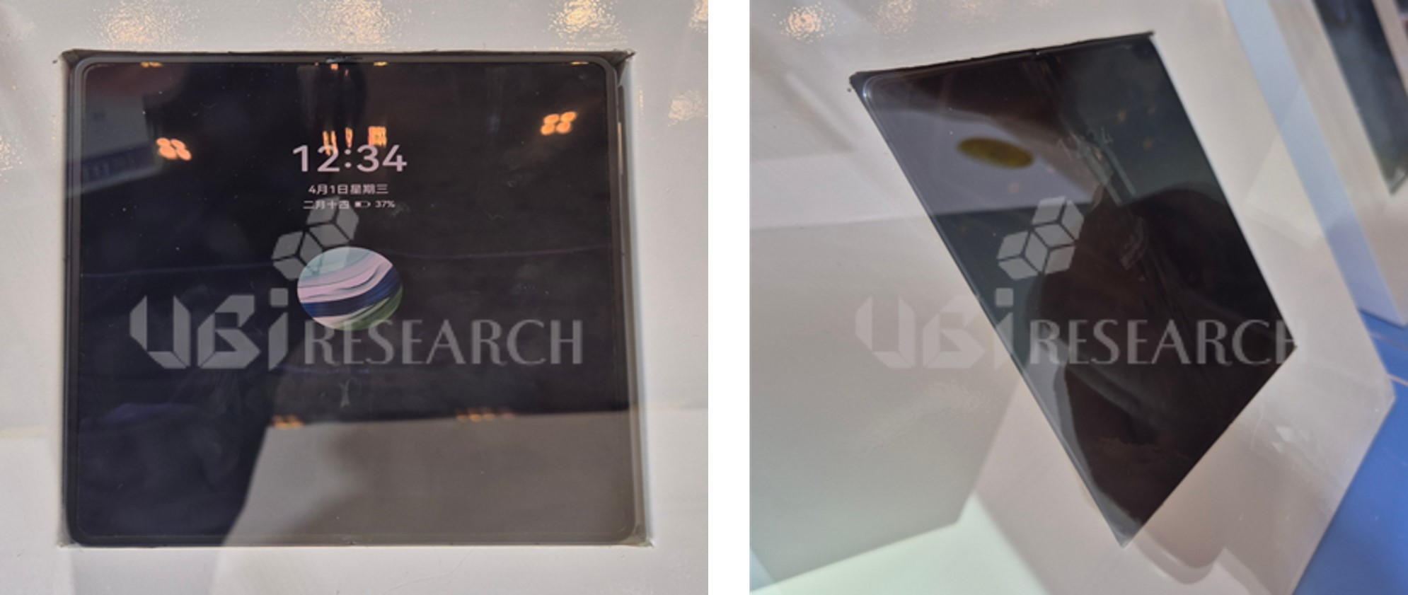 Visionox's creaseless foldable module with PET-free technology exhibited at ICDT 2026